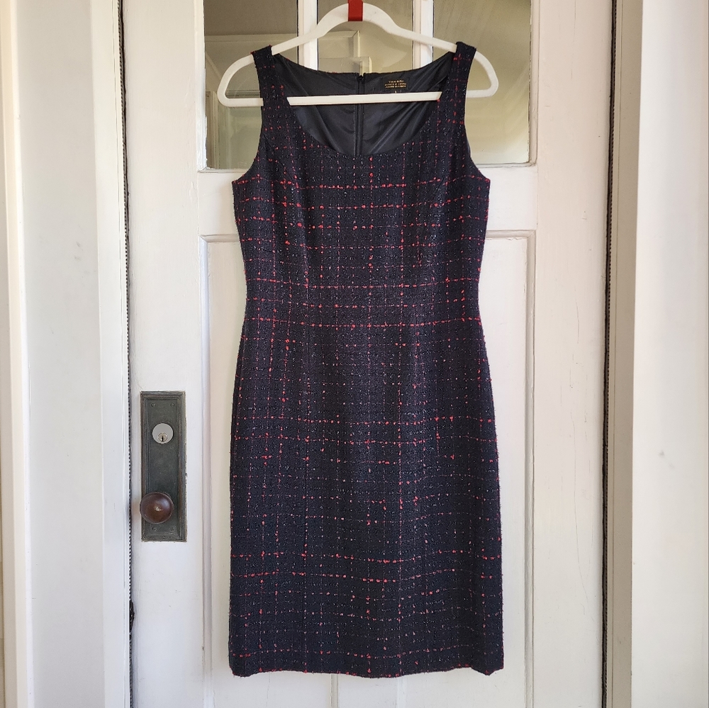 Tahari Evening Classics Tweed Sleeveless Sheath Dress, Sz 6